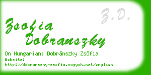 zsofia dobranszky business card