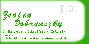 zsofia dobranszky business card